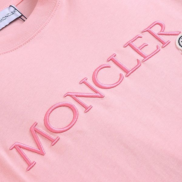 モンクレール コピー刺繍ロゴ コットン クルーネック Tシャツ mox95552